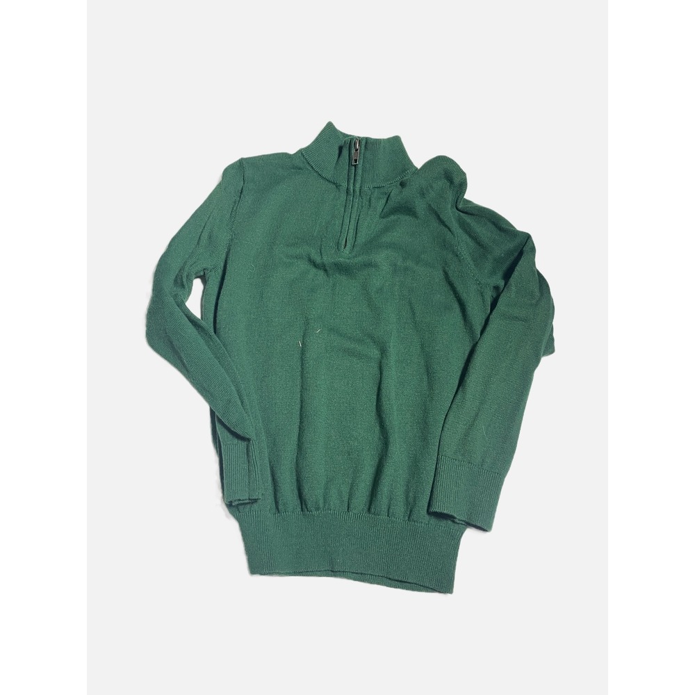 Class Club Quarter Zip Sweater Boys 8 Green Knit Mock Neck School Holiday Classi